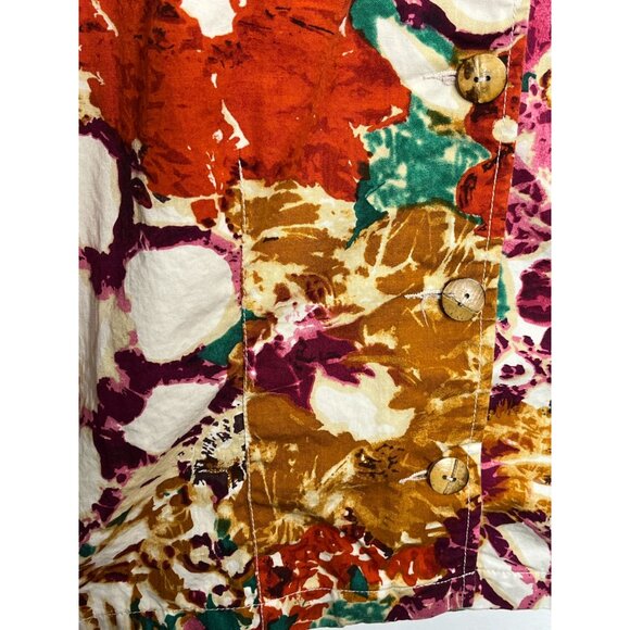 Coldwater Creek Women’s Large Floral Cotton Shirt Jacket Multicolor - Picture 7 of 14